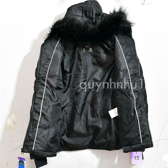 NWT Nautica women Puffer Jacket in  Black - Picture 4 of 9